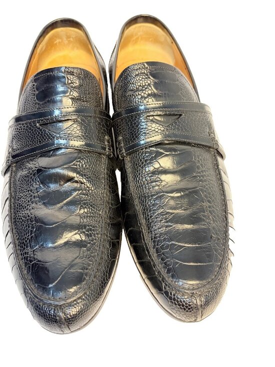 Gucci Genuine Full Ostrich Leg Penny Loafers Black Size 8.5/9.5 US Rubber Sole main image 14